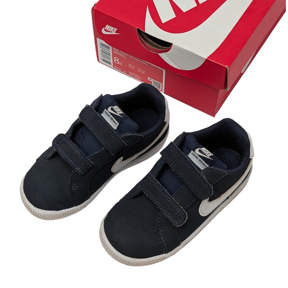 Nike Court Royale TDV Toddler Sneakers Navy White 833537-400 Size 8C